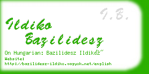 ildiko bazilidesz business card